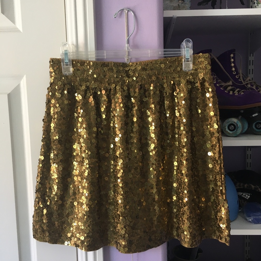 Garnet Hill Gold Sparkle Skirt